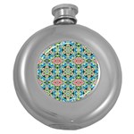 Tile Background Pattern Pattern Round Hip Flask (5 oz) Front