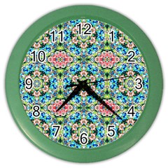 Tile Background Pattern Pattern Color Wall Clock by Pakrebo