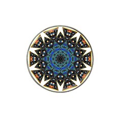 Fractal Tile Kaleidoscope Design Hat Clip Ball Marker (4 Pack) by Pakrebo