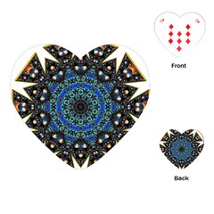 Fractal Tile Kaleidoscope Design Playing Cards (heart) by Pakrebo