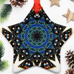 Fractal Tile Kaleidoscope Design Star Ornament (two Sides)