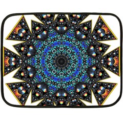 Fractal Tile Kaleidoscope Design Fleece Blanket (mini) by Pakrebo