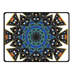 Fractal Tile Kaleidoscope Design Double Sided Fleece Blanket (small)  by Pakrebo