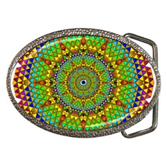 Tile Background Image Graphic Fractal Mandala Belt Buckles by Pakrebo