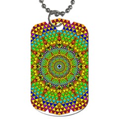 Tile Background Image Graphic Fractal Mandala Dog Tag (one Side) by Pakrebo