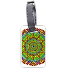 Tile Background Image Graphic Fractal Mandala Luggage Tags (one Side)  by Pakrebo