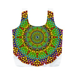 Tile Background Image Graphic Fractal Mandala Full Print Recycle Bag (m) by Pakrebo