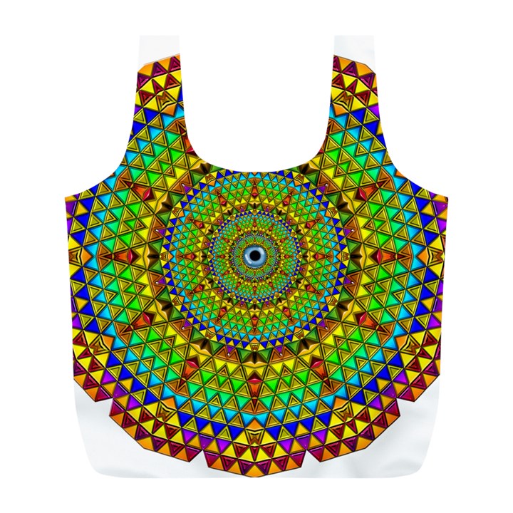 Tile Background Image Graphic Fractal Mandala Full Print Recycle Bag (L)