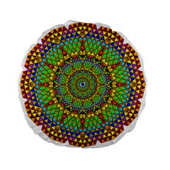 Tile Background Image Graphic Fractal Mandala Standard 15  Premium Flano Round Cushions by Pakrebo