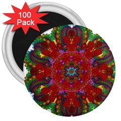 Mandala Fractal Graphic Design 3  Magnets (100 Pack) by Pakrebo