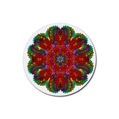 Mandala Fractal Graphic Design Rubber Coaster (round)  by Pakrebo