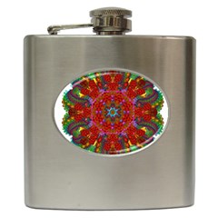 Mandala Fractal Graphic Design Hip Flask (6 Oz) by Pakrebo