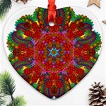 Mandala Fractal Graphic Design Heart Ornament (Two Sides) Front