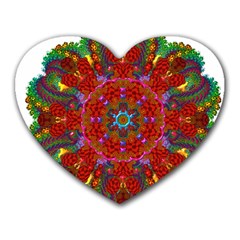 Mandala Fractal Graphic Design Heart Mousepads by Pakrebo