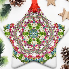 Floral Wreath Tile Background Image Ornament (Star)