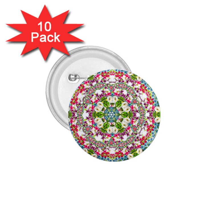 Floral Wreath Tile Background Image 1.75  Buttons (10 pack)