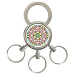 Floral Wreath Tile Background Image 3-Ring Key Chains Front