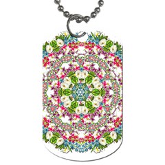 Floral Wreath Tile Background Image Dog Tag (one Side) by Pakrebo