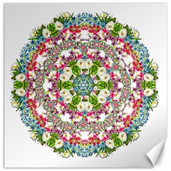 Floral Wreath Tile Background Image Canvas 16  X 16  by Pakrebo