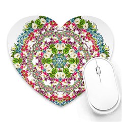 Floral Wreath Tile Background Image Heart Mousepads