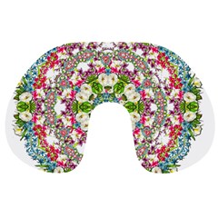 Floral Wreath Tile Background Image Travel Neck Pillows