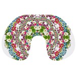 Floral Wreath Tile Background Image Travel Neck Pillows Back