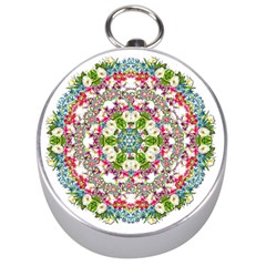 Floral Wreath Tile Background Image Silver Compasses by Pakrebo