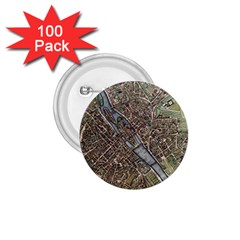 Paris Map City Old 1.75  Buttons (100 pack) 