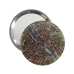 Paris Map City Old 2.25  Handbag Mirrors