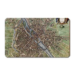 Paris Map City Old Magnet (Rectangular)