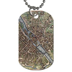 Paris Map City Old Dog Tag (One Side)