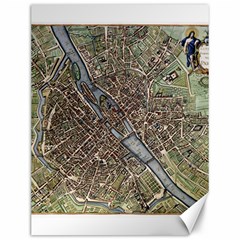 Paris Map City Old Canvas 12  x 16 