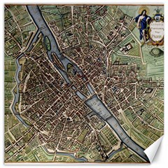 Paris Map City Old Canvas 16  x 16 