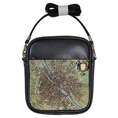 Paris Map City Old Girls Sling Bag