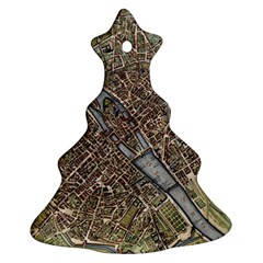 Paris Map City Old Christmas Tree Ornament (Two Sides)