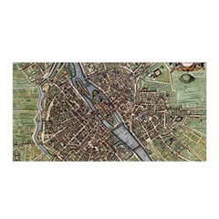 Paris Map City Old Satin Wrap