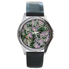 Ivy Lace Flower Flora Garden Round Metal Watch by Pakrebo