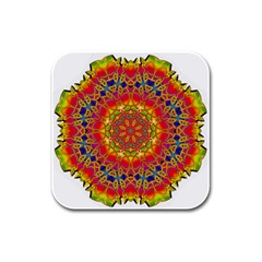 Pattern Button Logo Characters Rubber Square Coaster (4 Pack)  by Pakrebo