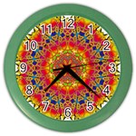 Pattern Button Logo Characters Color Wall Clock Front