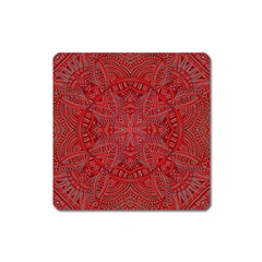 Tile Background Image Graphic 35 Red Square Magnet by Pakrebo