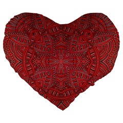 Tile Background Image Graphic 35 Red Large 19  Premium Flano Heart Shape Cushions by Pakrebo