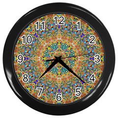 Colorful Pattern Color Wall Clock (black)