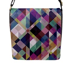 Geometric Sense Flap Closure Messenger Bag (l) by WensdaiAmbrose