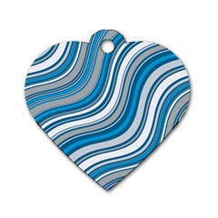 Blue Wave Surges On Dog Tag Heart (Two Sides)