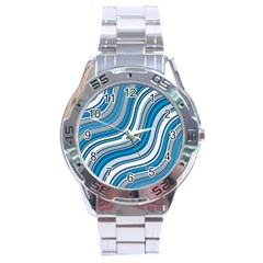 Blue Wave Surges On Stainless Steel Analogue Watch