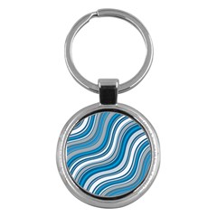 Blue Wave Surges On Key Chains (Round) 