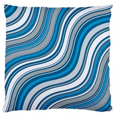 Blue Wave Surges On Large Cushion Case (two Sides) by WensdaiAmbrose