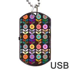 Zappwaits Flowers Dog Tag Usb Flash (one Side) by zappwaits