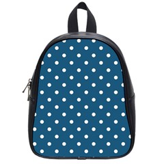 Turquoise Polka Dot School Bag (small) by retrotoomoderndesigns