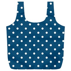 Turquoise Polka Dot Full Print Recycle Bag (xl) by retrotoomoderndesigns